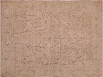 handmade Vintage Tan Blue Hand Knotted RECTANGLE 100% WOOL area rug 9x13
